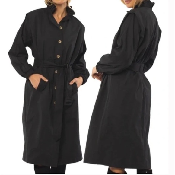 Amuse Society Jackets & Blazers - Amuse Society Trench Coat Revolve Ginger Black Large